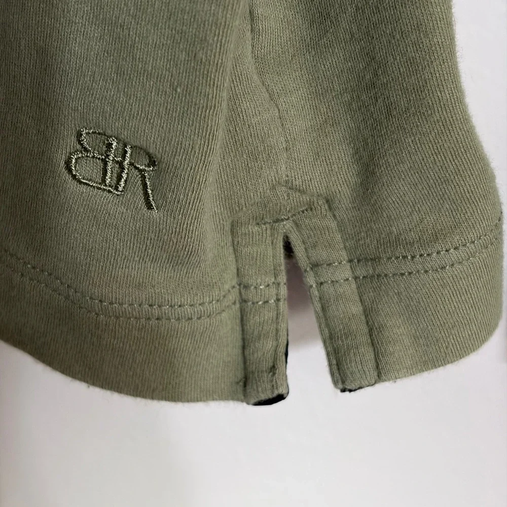 Banana Republic Mens XXL Olive Green Long Sleeve Polo Shirt 1719897 Cotton Blend